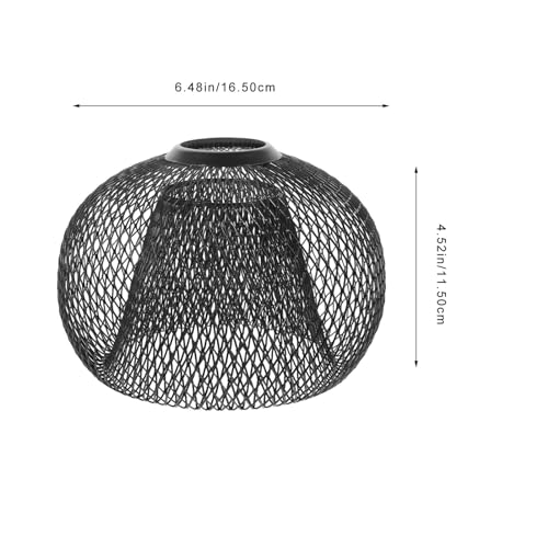 Upkoch HY8IX10120X55KZ1WVE2 Wire Mesh Lamp Shade Round Metal Chandelier Lampshade Double Layer Industrial Pendant Lamp thumb #4