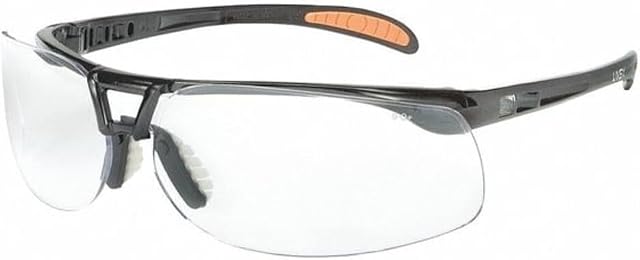 UVEX by Honeywell Protégé Safety Glasses, Metallic Black Frame with Clear Lens & Hydroshield Anti-Fog Coating (S4200HS)