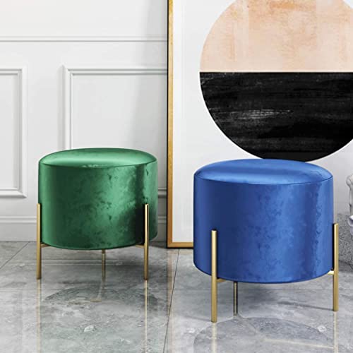 Silla tapizada con borde de metal dorado y taburete de tocador elegante 4