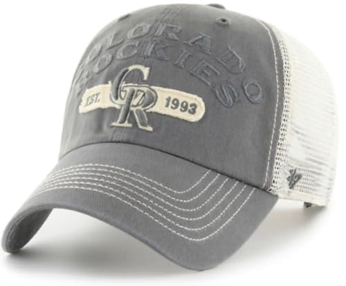 47 MLB Riverbank Mesh Clean Up Adjustable Hat Adult One Size Fits All (US Alpha One Size Colorado Rockies)