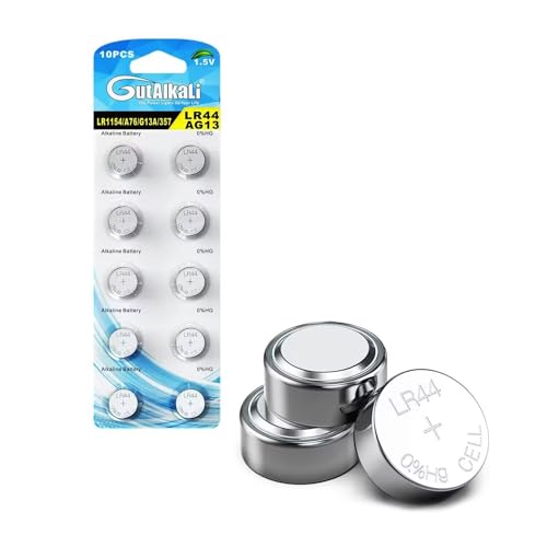 gutalkali lot de 10 piles bouton lr44, pile bouton ag13 lr44 px76a l1154f 357a 1,5 v pile bouton alcaline