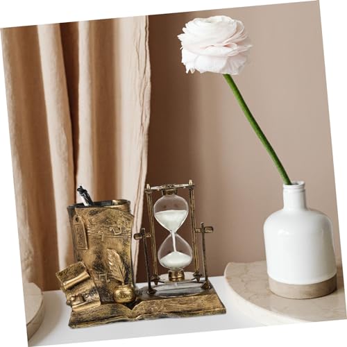 LIOOBO Folha Cilíndrica Ampulheta DIY Cena Decoração Relógio De Mesa Pincel De Maquiagem Orgnaizer D