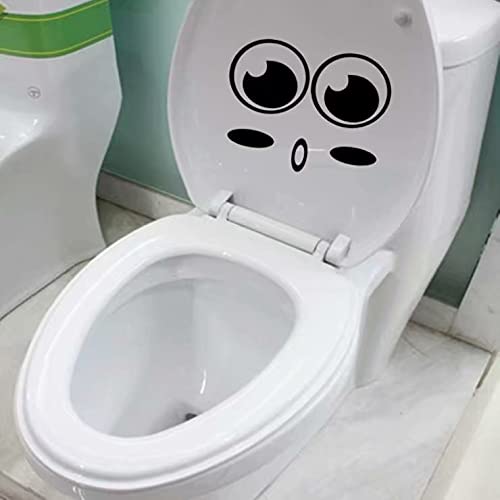 sundatebe Smiley Face Sticker for Toilet Bathroom Kitchen PVC 1 Colour One Size, Big Eyes, 10x25cm - Image 3