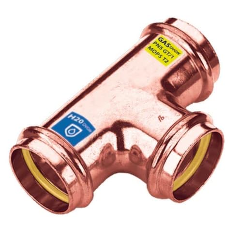 Tee in rame a pressare FFF acqua/gas 18mm