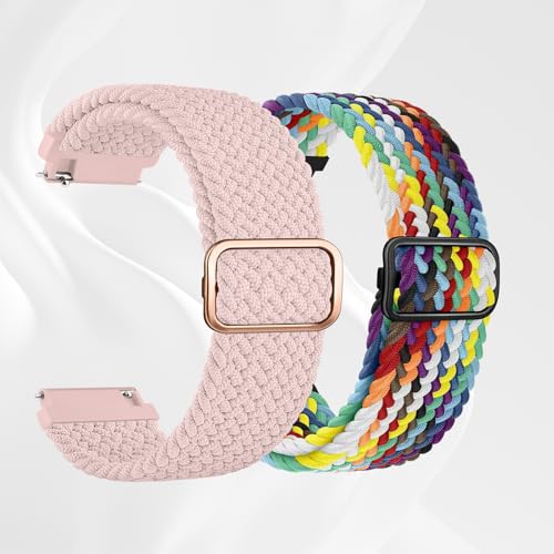 (2 packs) Nylon Watch Bands Ajustables 20mm 22mm