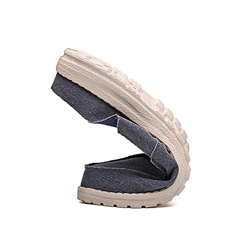 GOSPT Men's Canvas House Slippers Slip on Clog Backless Loafers Comfort Shoes3