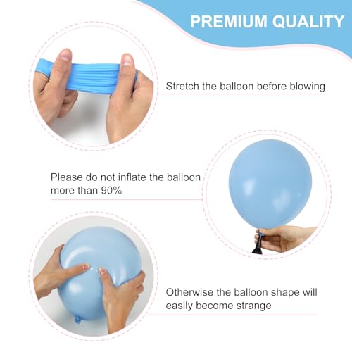 Image of RUBFAC 65pcs Pink and Blue Balloons Kit, 12 Inches Gender Reveal Pastel Pink Blue and White Balloons with Confetti Latex Balloons for Birthday Baby Shower Wedding Gender Reveal Party Decorations