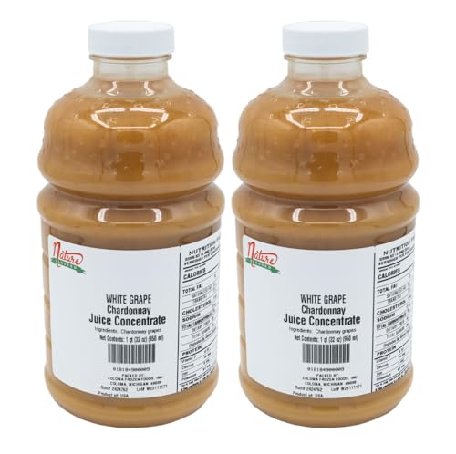 Nature Blessed 100% Chardonnay White Grape Fruit Juice Concentrate - 2 Quarts (2/32 fl oz bottles), Applications: Home Wine Making, Home Brewing, Distilling, Ale, Smoothies, Making Jelly