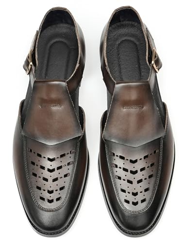 Santimon Mens Sandals Leather Dress Shoes for Men Business Casual Fashion Comfortbale Breathable Closed-Toe Buckle Summer Shoes4