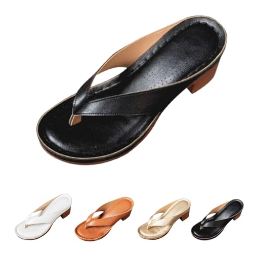 Women's Solid Color Summer Chunky Heel Sandals,Slip on Open Toe Square Toe Comfortable Wedge Heeled Sandals