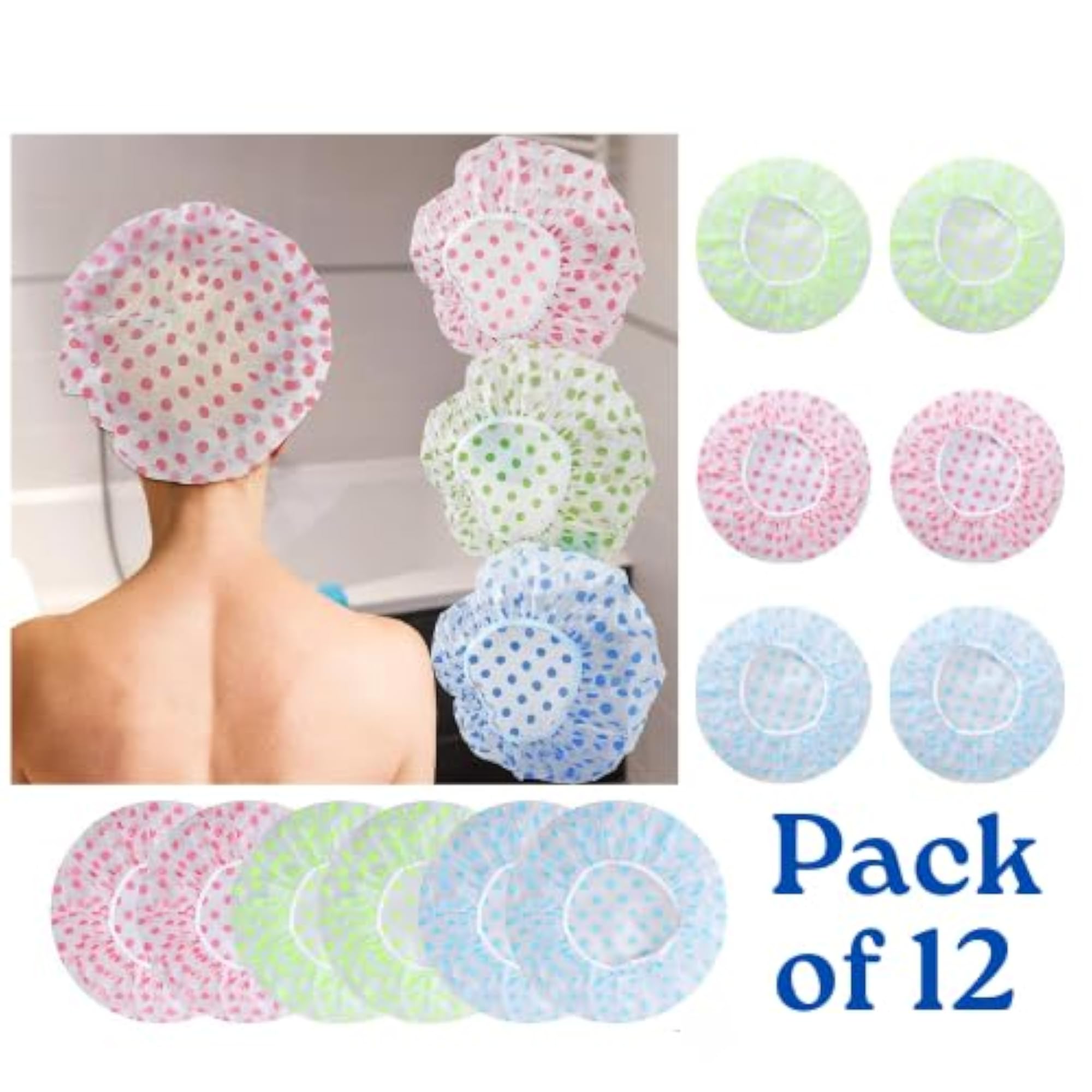 Reusable Multicolored EVA Shower Cap for Spa and Bath
