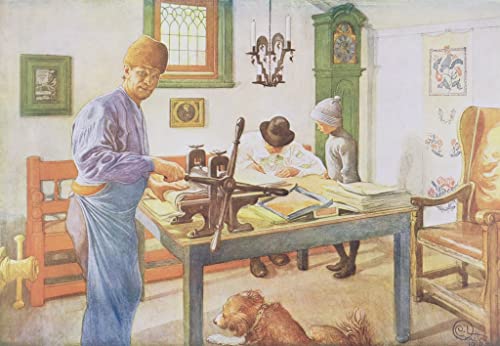 Tableau la salle d'impression Carl Larsson affiche toile 60x90cm