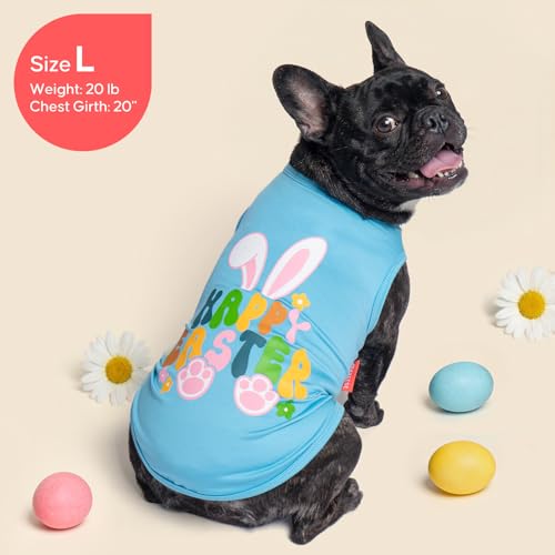 KYEESE 2Pack Easter Dog Shirt, Breathable Tank Top Sleeveless Dog T Shirts for Small Dogs Boy Girl, Lightweight Dogs Clothes Puppy Outfit for Holiday, Blue+Bunny, S - Image 5