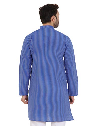 Image of LATEST CHIKAN Men's Cotton Blend Regular Striped Kurta
