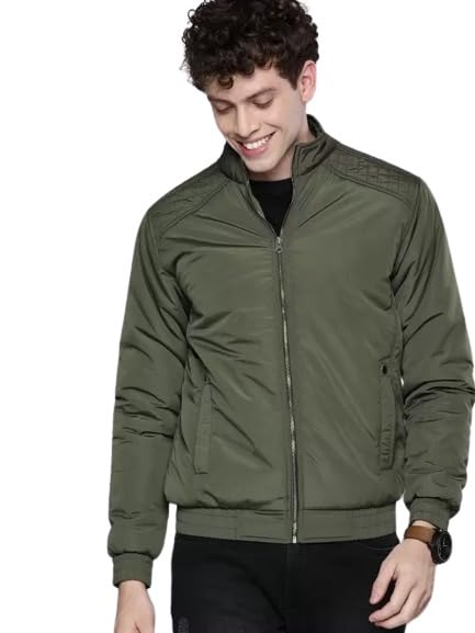 PERFECT PRODUCTIONS Stylish Winter Full Sleeves Zipper Jacket, Plain Solid Olive Jacket For Men-picture-23