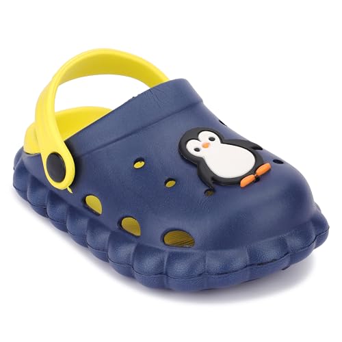 Image of GLJ Little AngelToddler Clogs Slippers, 12 Months to 3 Years, Baby Boy, Waterproof, Lightweight, Cute Cartoon Penguin Design