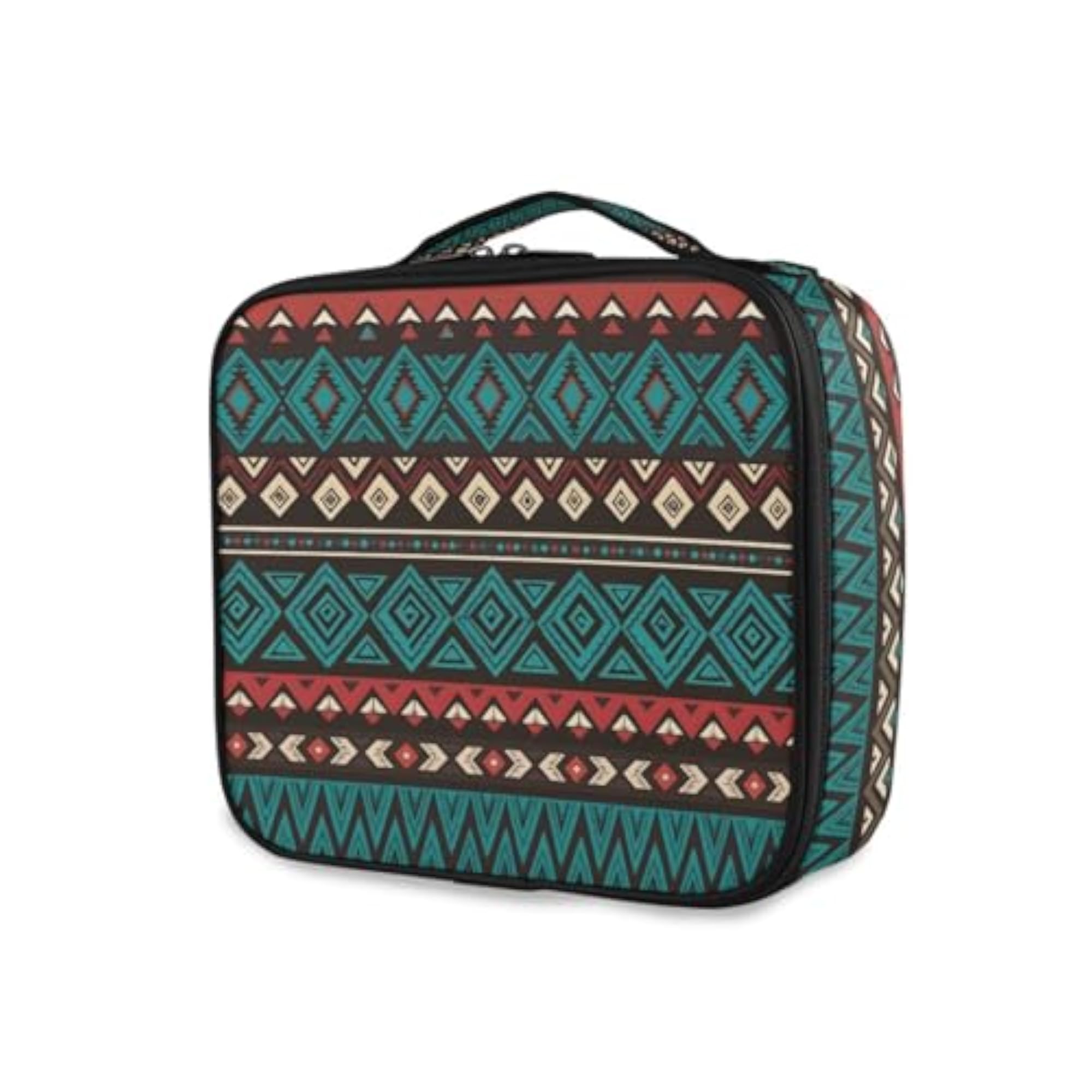 Dark Color Navajo Ethnic Print Makeup Case Organizer