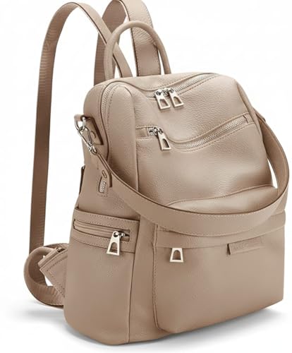 Image of Leather Backpack for Women | Large Capacity | College and Office use | PU Leather | shoulder bag for Ladies,