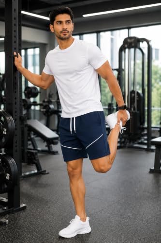 Image of Men's Sports Shorts with Drawstring | Quick Dry Casual Gym Running Shorts | Lightweight Athletic Training Shorts with Elastic Waist |