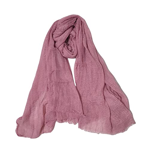 Image of Iba & Isba Women's Plain Crinkled Scarves, Stoles, Hijab (76 x 36 inch)