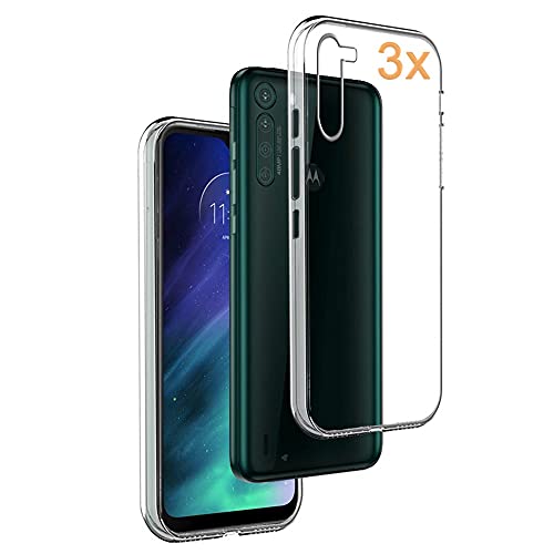 REY 3X Funda Carcasa Gel Transparente para Motorola One Fusion+, Ultra Fina 0,33mm, Silicona TPU de Alta Resistencia y Flexibilidad
