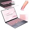Funda de teclado para uñas largas, 119 calcomanías elevadas para teclado con cubierta universal de teclado de 14 pulgadas. Compatible con HP/Dell/Lenovo/Acer/Asus/Samsung (rosa, para laptop