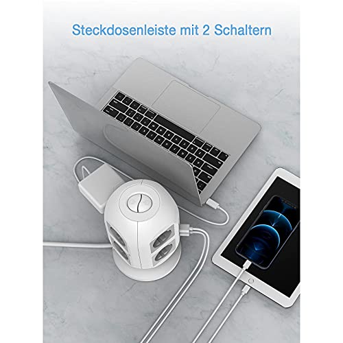 TESSAN USB Stekkerdoos, Meervoudige stekkerdoos overspanningsbeveiliging, 8 voudige Stekkerdoos Overspanningsbeveiliging - Image 5
