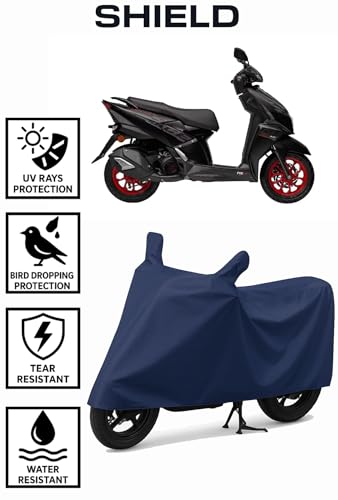 Image of Shield Heavy Duty Scooty Cover for Tvs Ntorq 125 | All-Season, Tear-Proof Fabric | with Side Mirror Pocket & Buckle Belt | Tvs Ntorq 125 Scooty Cover