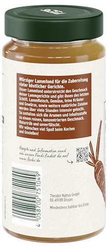 Fuchs Gewürze - Lamm Fond, optimale Saucenbasis für Lammtopf oder Geschnetzeltem, Ohne Geschmacksverstärker, Farbstoffe oder Palmfett, Gluten- und laktosefrei, 400 ml im wiederverschließbaren Glas