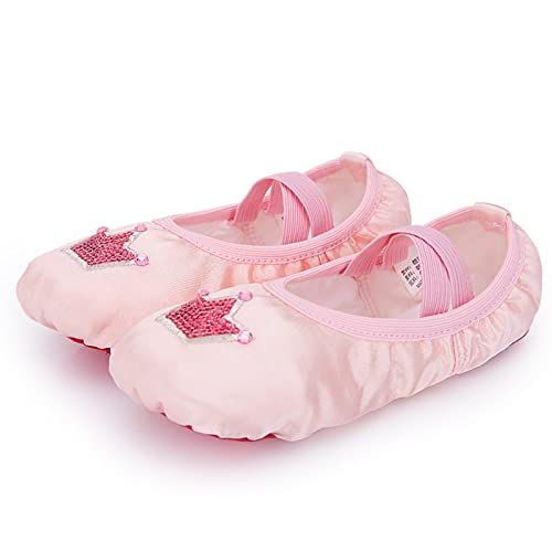 Girls Ballet Shoes Glitter Split-Sole Dance Slippers Toddler Kid Practic𝐞 Flat𝐬 Soft Lightweight Shoes with Elastic4