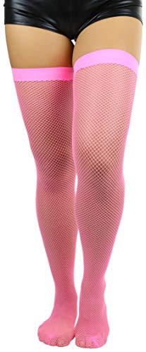 Image of ToBeInStyle Women's Fine Classic Fishnet Thigh High Stretch Nylon Novelty Stockings