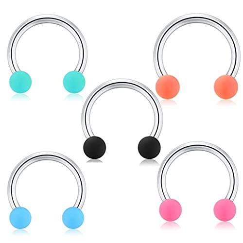 Piercing septum fer à cheval anti-irritation en acier 14G pour peaux sensibles