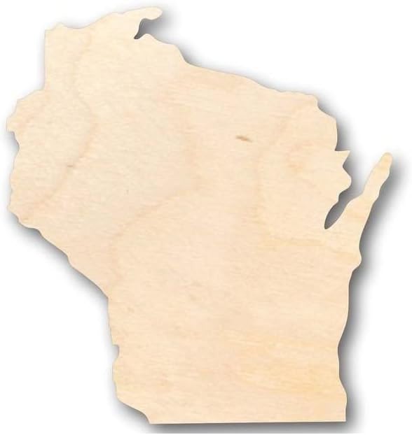 Unfinished Wood Wisconsin Shape State Craft up to 46" DIY 18" / 1/2"