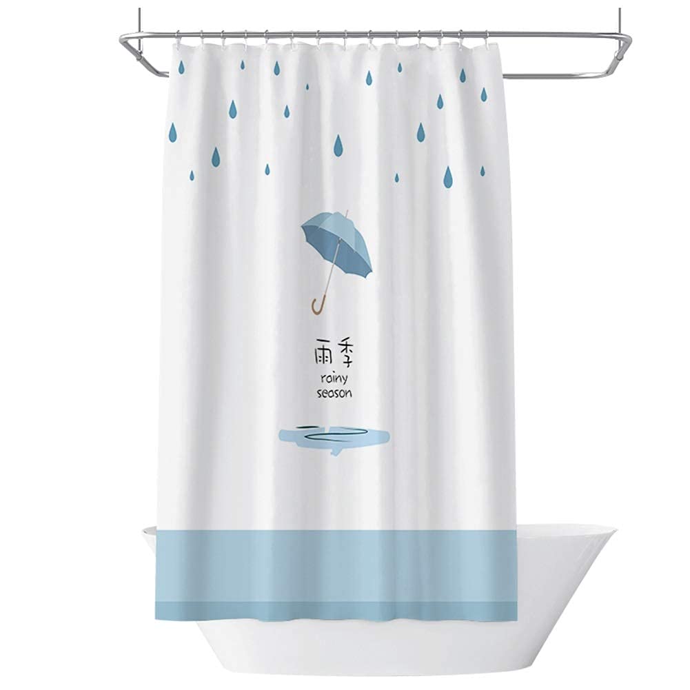 Rideau de bain long anti-moisissure pour stopper l'eau au sol avec tissu polyester sans odeur