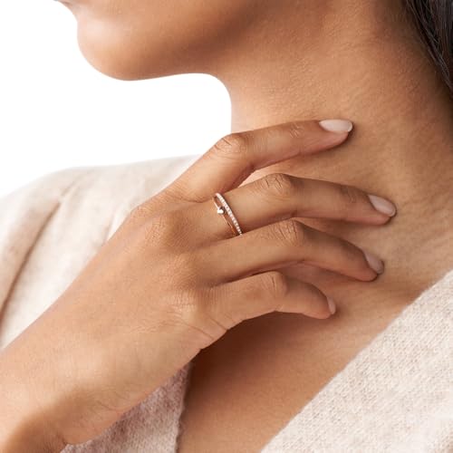 Fossil Anello Da Donna Vintage Glitz, Lunghezza: 21,5 X 20 X 6 Anello In Acciaio Inossidabile Oro Rosa, JF03460791 - 2