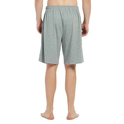 U2SKIIN 2 Pack Mens 100% Cotton Pajama Shorts, Lightweight Lounge Pant with Pockets Soft Sleep Pj Shorts for Men3