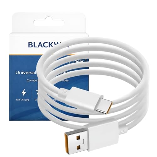 Image of Blackwik 100W Support SuperVOOC /SuperDart USB to Type C Fast Charging Cable Compatible with Realme 12 Pro+, 11 Pro+, 11, 10, 9 Pro, Narzo 60 Series, XT (65W Dart Support, White, Durable)