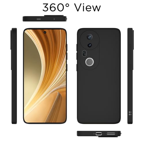 Image of Outlouders Back Cover for Vivo T4 Ultra 5G | Camera Protection | Durable Soft Matte Silicone Bumper Case (Black)