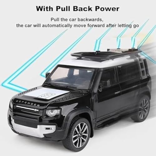 Image of Range Rover Defender 1:32 Scale Model Car Exclusive Alloy Metal Pull Back Die-cast Car Metal car with Openable Doors & Light Music Best Gifts Toys Kids【Colors as Per Stock】(Defender 1:32)