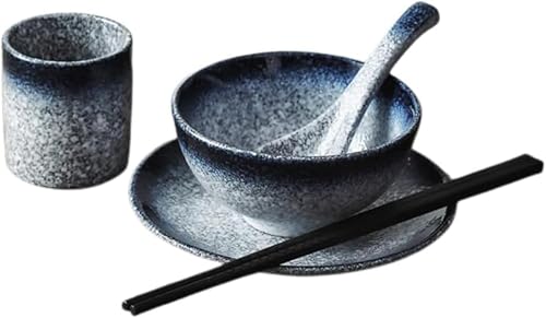 食器セット プレート ボウル コップ 箸 スプーンディナーセット 皿 セット セラミック 食器セット 一人暮らし アウトドア 食器セット 食器セットランキング 食器セット おしゃれ 食器洗い機対応 キッチン用品 (ブルー)