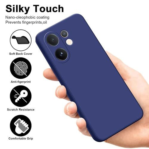 Image of SBMS Silicone Back Cover Case for Vivo V60 5G /V60e 5G /T4 Pro 5G | Soft Micro-Fibre Lining Inside | Camera Protection Bump | Shockproof Back Cover Case for Vivo V60 5G (Candy Cloth Blue)