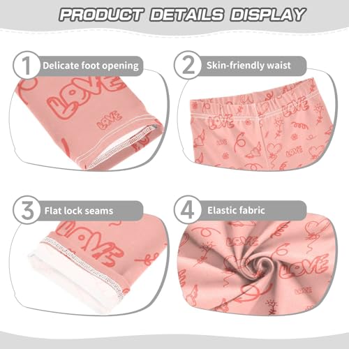 Love Balloon Girls Leggings,Workout Leggings for Girls Toddler Athletic Leggings Size for 3-10T3