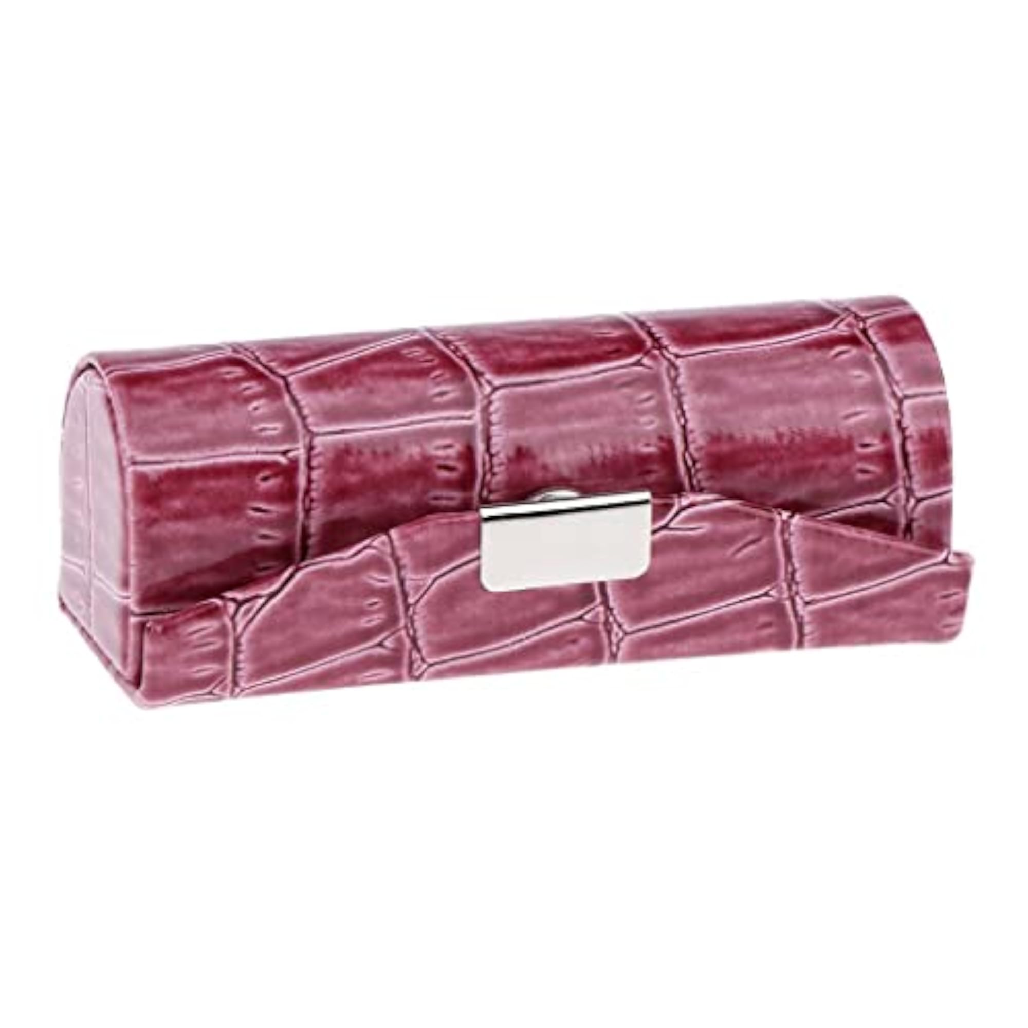 3x PU Leather Lipstick Case Holder, Dark Brown & Black
