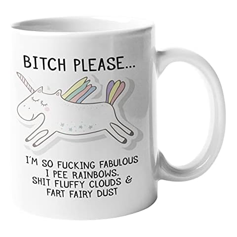 Bitch Please I'm So Fabulous Unicorn Ceramic Mug Novelty Office Birthday Christmas Coffee Gift Tea Cup Present Cover