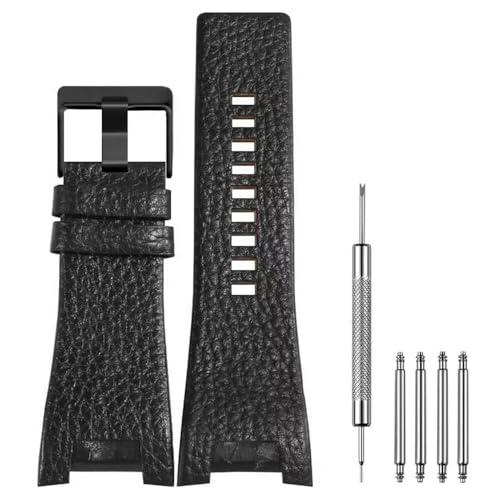 Cirtrar Men's 32mm Spring Bar Genuine Leather Replacement Straps Compatible with Diesel Leather Watch Band DZ1215 DZ1216 DZ1273 DZ1430 DZ1453 DZ4246 with Stainless Steel Buckle