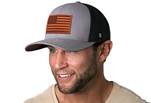 Image of HAKA American Flag Trucker Hat - USA Flag Mesh Snapback Cap for Men, Women & Golf, Patriotic Baseball Dad Hat