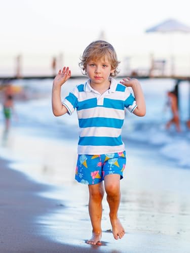 Image of SURF CUZ Boys Swim Trunks with Boxer Brief Liner Toddler Boy Stretch Swimsuit Shorts Quick Dry Swimming Trunks Bathing Suit