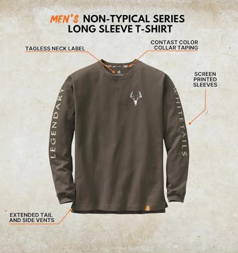 Image of Legendary Whitetails Mens Long Sleeve T-Shirt 100% Cotton Preshrunk Tee