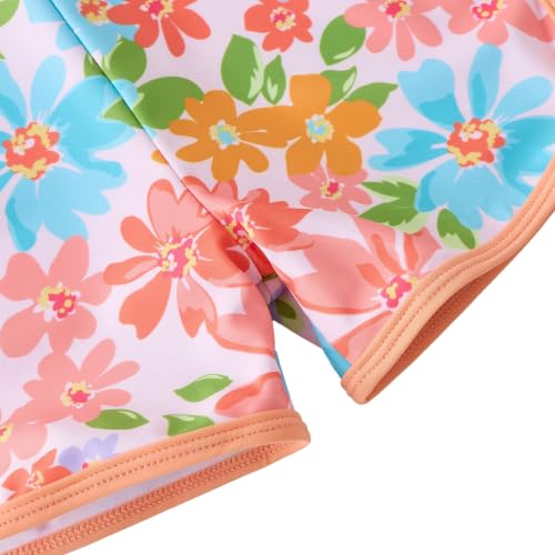 Image of UMELOK Girl Rash Guard Swimsuit 2-Pieces Long Sleeve Bathing Suit 4-12Years | Kids Swimwear Sets,UPF 50+ Sun Protection,Soft And Comfortable Fabric,Swimming Pool,Beach