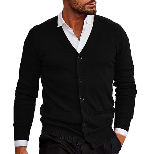 Mens Cotton Cardigan Sweater Casual Long Sleeve Shawl Collar Buttons Down Cable Knit Cardigan Sweater Cardigan Sweater
